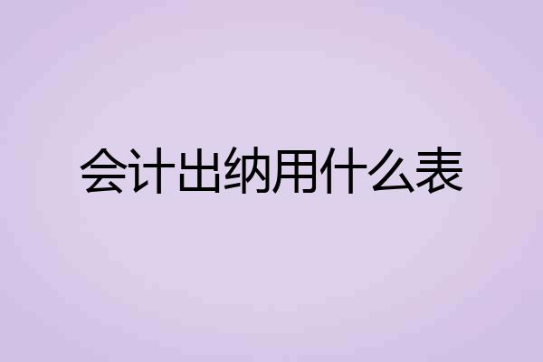 会计出纳用什么表