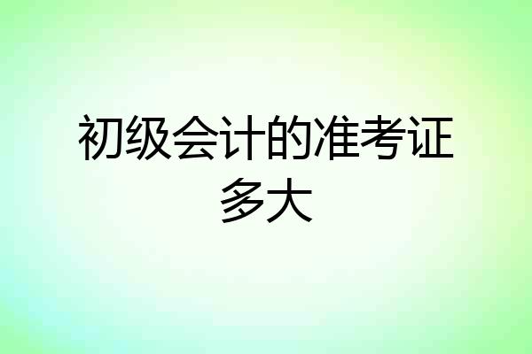 初级会计的准考证多大