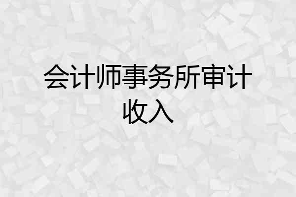 会计师事务所审计收入
