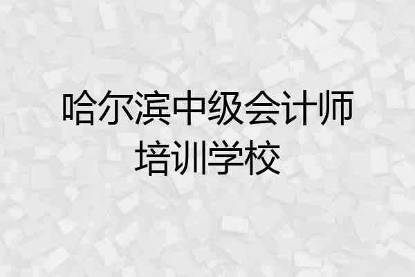 哈尔滨中级会计师培训学校