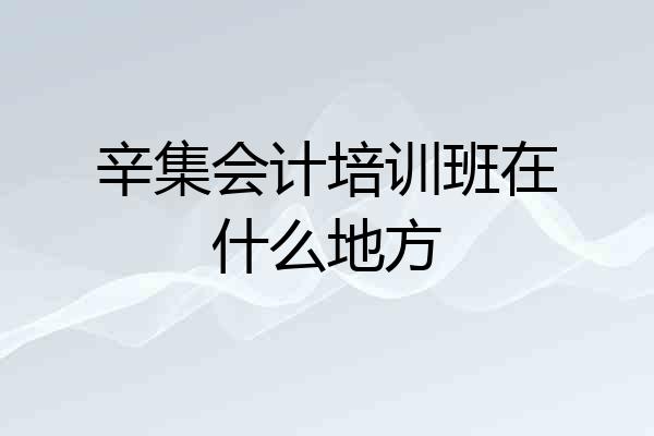 辛集会计培训班在什么地方