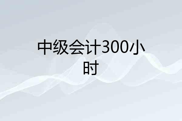 中级会计300小时