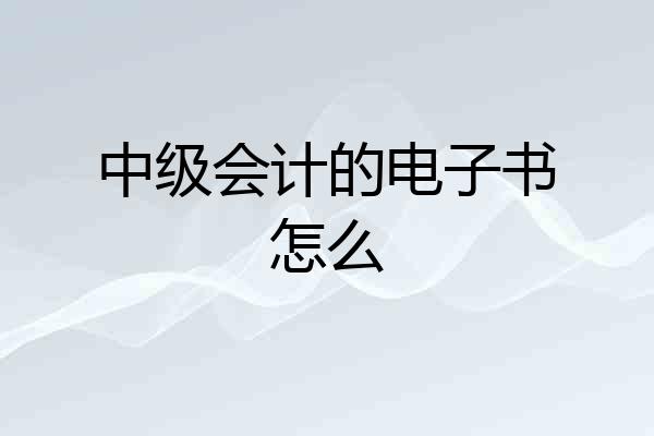 中级会计的电子书怎么