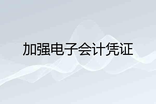 加强电子会计凭证
