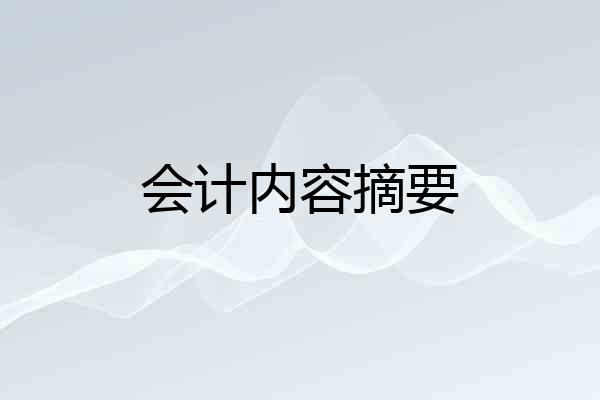 会计内容摘要