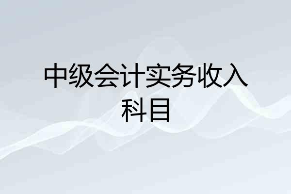 中级会计实务收入科目