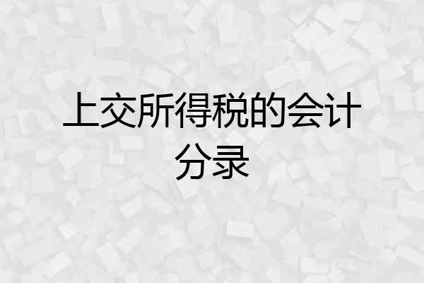 上交所得税的会计分录
