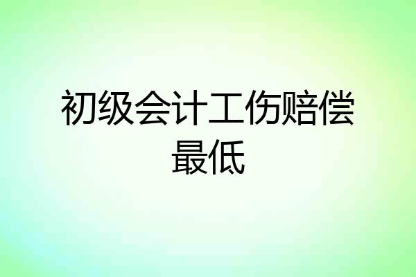 初级会计工伤赔偿最低