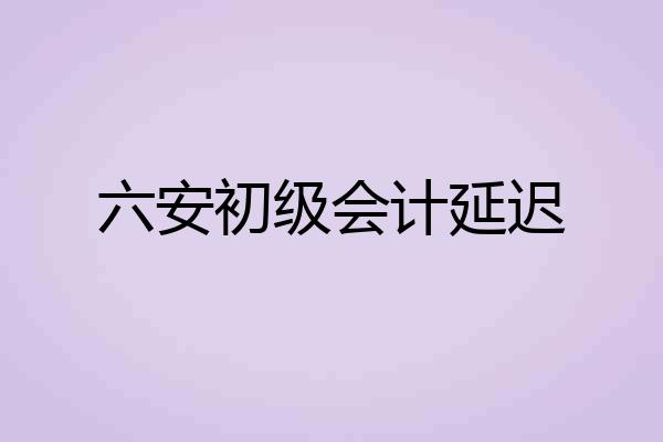 六安初级会计延迟