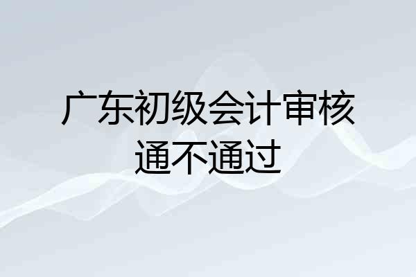 广东初级会计审核通不通过