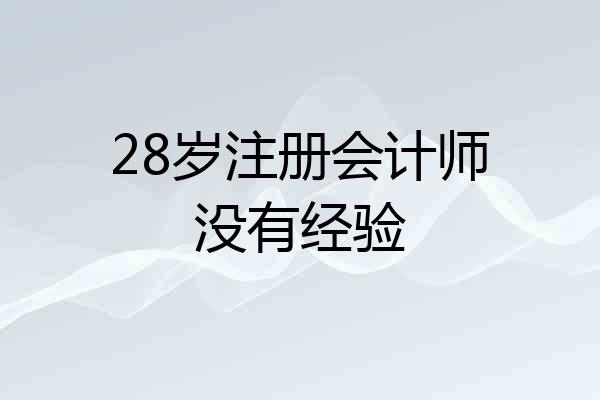 28岁注册会计师没有经验