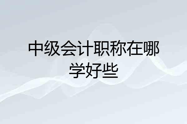 中级会计职称在哪学好些
