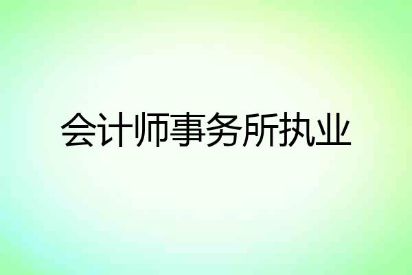 会计师事务所执业