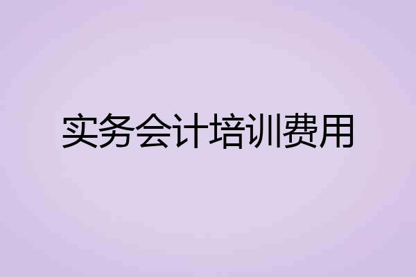 实务会计培训费用