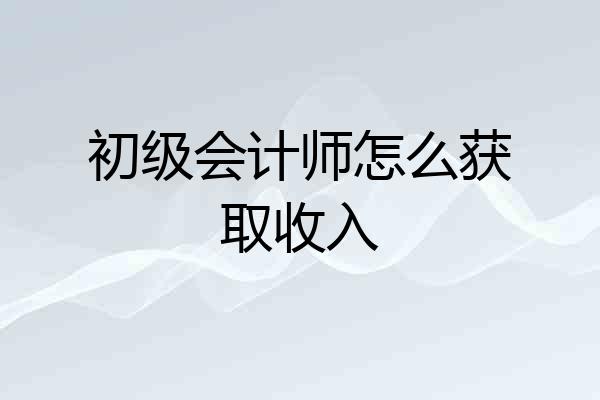初级会计师怎么获取收入