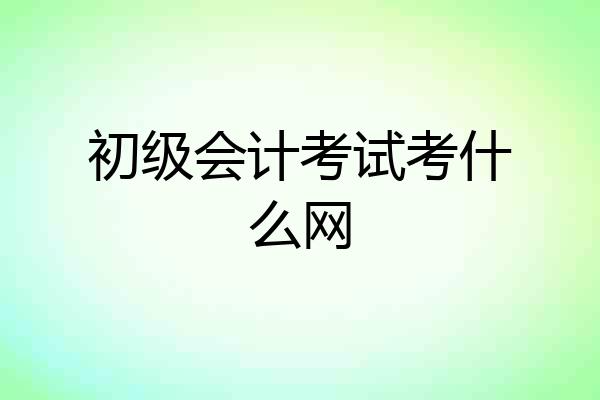 初级会计考试考什么网