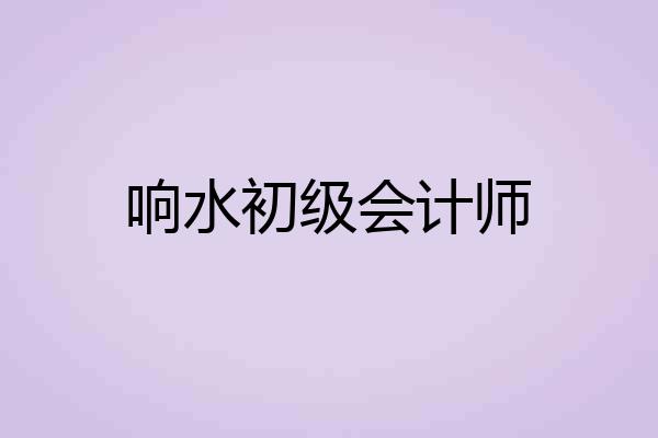 响水初级会计师