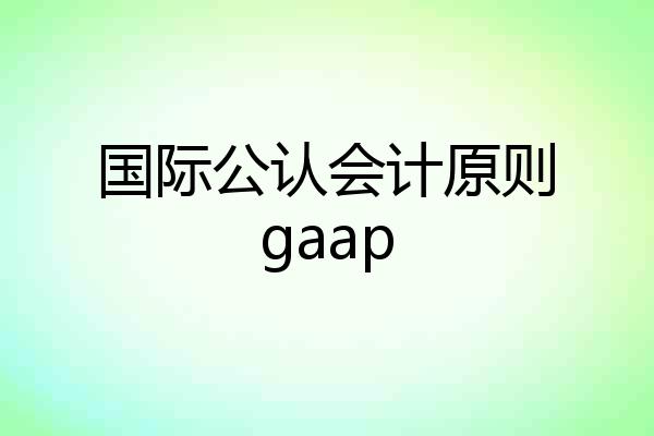 国际公认会计原则gaap