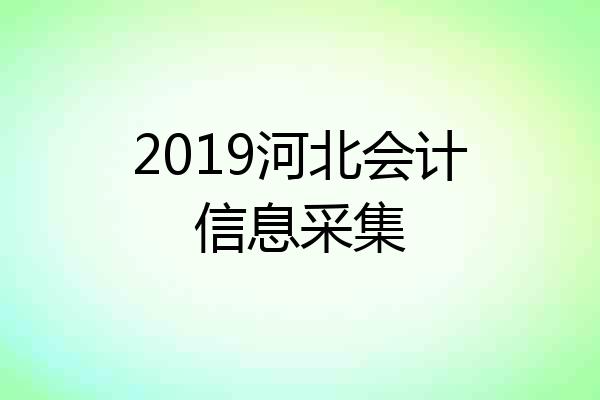 2019河北会计信息采集