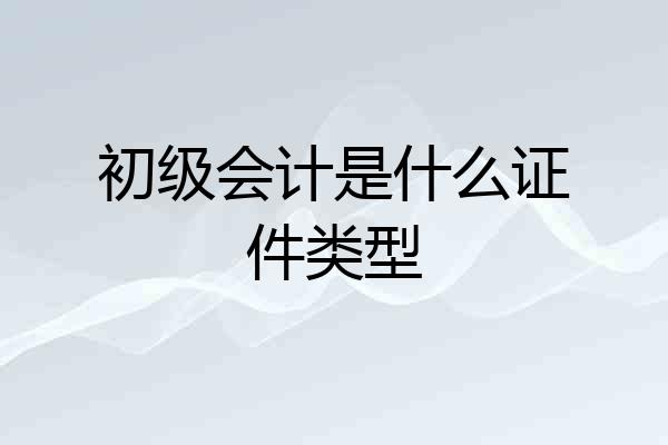 初级会计是什么证件类型