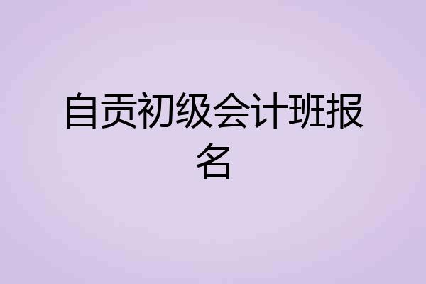 自贡初级会计班报名