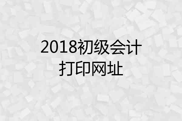 2018初级会计打印网址
