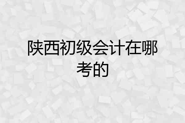 陕西初级会计在哪考的