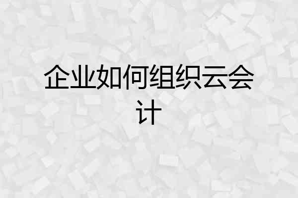 企业如何组织云会计