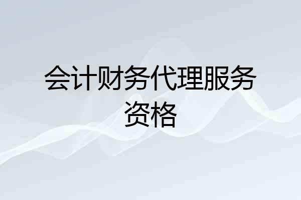 会计财务代理服务资格