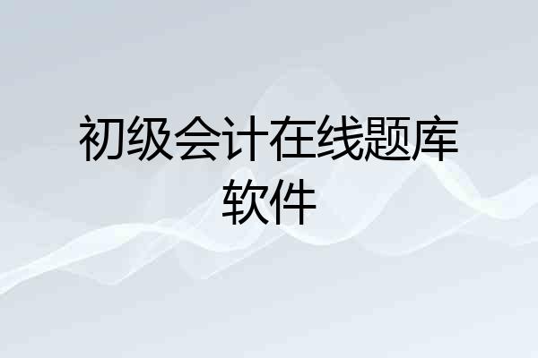 初级会计在线题库软件
