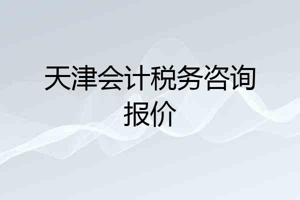 天津会计税务咨询报价
