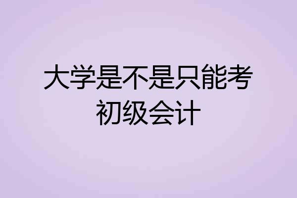 大学是不是只能考初级会计
