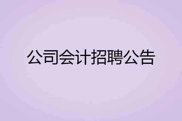 公司会计招聘公告