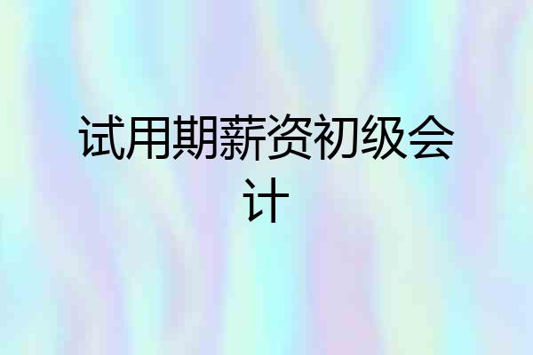 试用期薪资初级会计