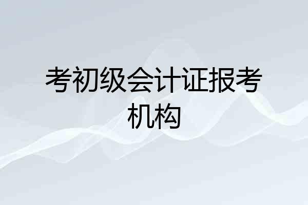 考初级会计证报考机构