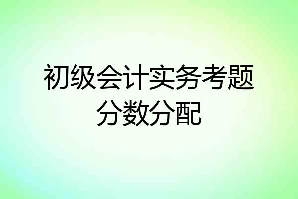 初级会计实务考题分数分配