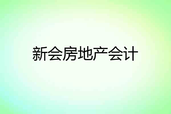 新会房地产会计