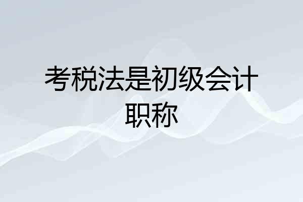 考税法是初级会计职称