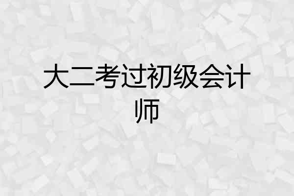 大二考过初级会计师