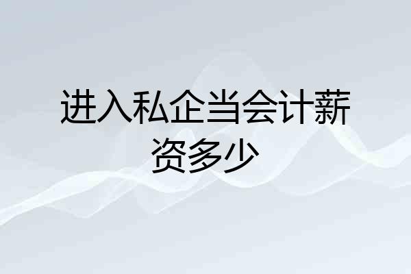 进入私企当会计薪资多少