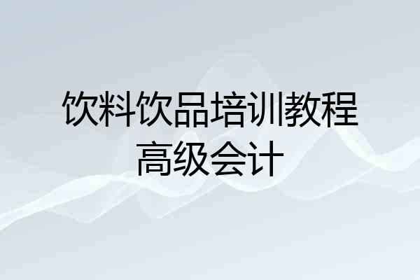饮料饮品培训教程高级会计