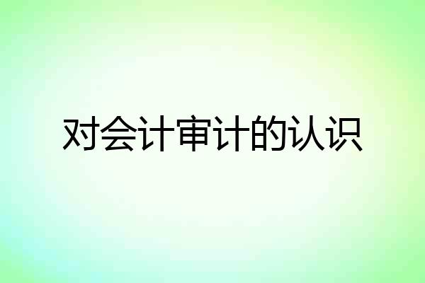 对会计审计的认识