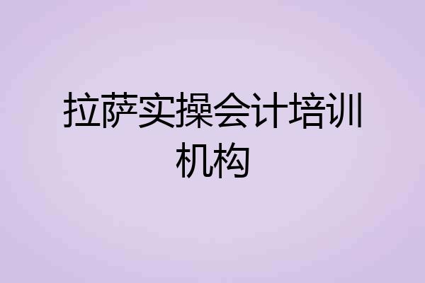 拉萨实操会计培训机构