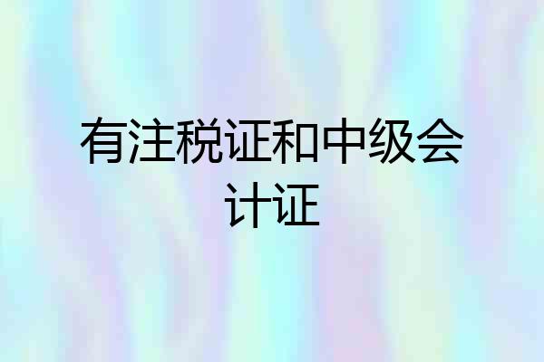 有注税证和中级会计证