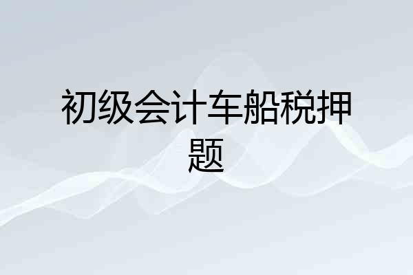 初级会计车船税押题