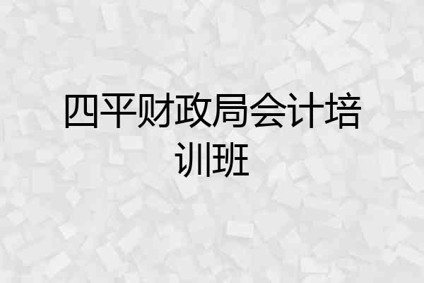 四平财政局会计培训班