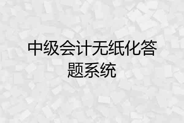 中级会计无纸化答题系统