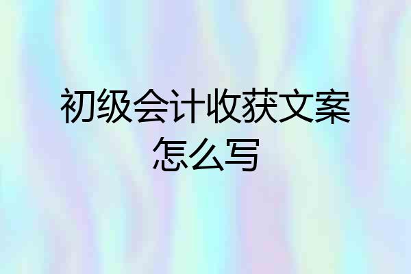 初级会计收获文案怎么写