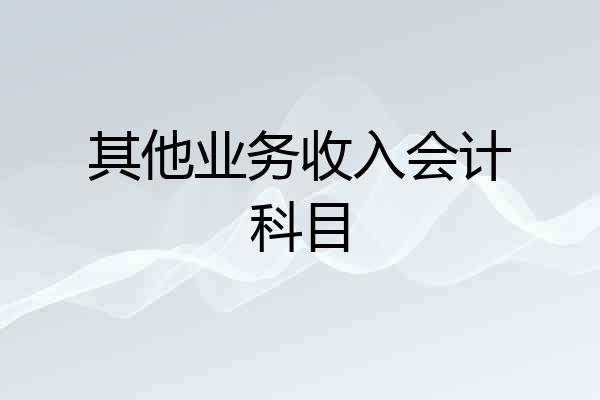 其他业务收入会计科目