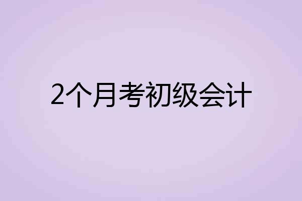 2个月考初级会计